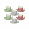 TOGNANA set skodelica za čaj s podstavkomPetra 200ml, 6 kos, porcelan