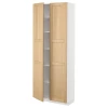 METOD Visoki element s policama, bela/Forsbacka hrastovina, 80x37x200 cm