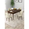 Hanah Home trpezarijski set Rut, sto na razvlačenje i 4 stolice, ploča u dekoru drveta Baroque, krem tkanina Babyface