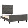 Vidaxl Posteljni okvir brez vzmetnico temno siva 120x190 cm žamet