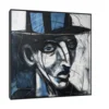 Canvas Slika na platnu Man with blue hat, 30x30cm, Sa ramom, Crni