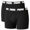 Puma bokserice Everyday Basic za muškarce, crne, 2 para sa belim pojasom