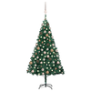 Umjetno osvijetljeno božićno drvce s kuglicama zeleno 150cm PVC