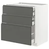 METOD/MAXIMERA Podstav omr 3lč/2nzk/1sre/1vsk prd, bela/Voxtorp temno siva, 80x60 cm