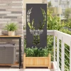 vidaXL Zaslon za zasebnost v vrtu Črna 50 x 140 cm Mnogi jeklo