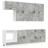 Kuhinjska jedinica PORTO 8 pcs Betonska siva Konstruirano drvo