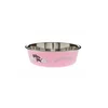 Ferribiella Činija za pse sa gumom, Inox, 21cm, Roze