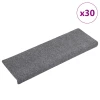 Prostirke za stepenice samoljepljive 30 kom 65x21x4 cm svijetlo sive pravokutne rubove
