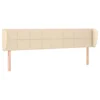 Vidaxl Vzglavje z ušesi krem 203x23x78/88 cm blago