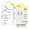 BLAVEC RAPTOR OPLETENI KABEL – TYPE- C NA LIGHTNING – PD 20W 2.4A 0.50 m bijelo-srebrni