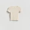 Reserved - Slim fit majica kratkih rukava s mešavinom modalnih vlakana