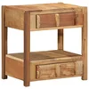 Vidaxl Stranska miza Rjava 43 x 32 x 46 cm Trdna obnovljena les
