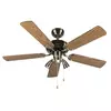 Bronast stropni ventilator z lesom 110 cm 3-luči z vlečnim stikalom - Mistral