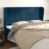 Vidaxl Vzglavje z ušesi temno modra 203x23x118/128 cm žamet