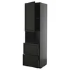 METOD / KNIVSHULT Vis.elem.mikrotal. s vratima/2fioke, Crnosiva/Lerhyttan crno bajcovano, 60x60x220 cm