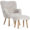 Fotelja/tabure HVILSTED prljavo bela teddy tk/natur