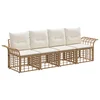 Set vanjskih sofa 4 pcs Prirodna i krema bijela Poliester