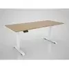 MS VISCOM dvižna miza s ploščo v dekorju egger ellmau bukev - 1800x800 mm, belo podnožje