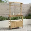 Vanjski bar stol s pohranom Prirodna 110 x 50 x 210 cm Bambus