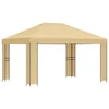 Vidaxl Paviljon 4 x 3 m Krem Poliester in jeklo 190 gsm