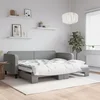 Greatstore Izvlečna dnevna postelja svetlo siva 90x200 cm blago
