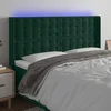 LED uzglavlje tamnozeleno 163x16x118/128 cm baršunasto