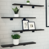 Police za knjige 4 pcs Crna 60 x 10 x 1,5 cm Konstruirano drvo