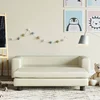 Dječja sofa s tabureom krem 100 x 50 x 30 cm od umjetne kože