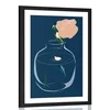 Plakat s paspartujem romantični cvet v vazi - 30x45 black