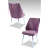 Hanah Home Set stolica Pufi, 48x90x43 cm, 4 komada, Srebrno-ljubičaste