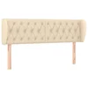 Vidaxl Vzglavje z ušesi krem 163x23x78/88 cm blago