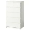 STORKLINTA Komoda sa 6 fioka, bela, 70x50x120 cm