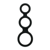 Rimba Latex Play Triple Cock Ring Black