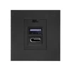 NOEN USB x 2 - tip A + C 45x45 mm dvojna modularna vrata s polnilnikom USB 2,1 A 5 V DC črna