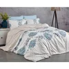 Daisy - Plavi, Beli i Sivi Ranforce Super King Posteljina Set