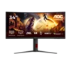AOC monitor CU34G4Z 34 zakrivljeni brzi VA, 3440×1440, 240Hz, 1500R, 1ms, HDR400, adaptivna sinhronizaci?a, 2×HDMI 2.1, 1×DP 1.4, USB hub, ergonomski, crni