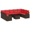 Set sofe s jastukom 10 pcs Smeđa Poli Ratan