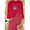 Trendyol Claret Red New Years Jersey Knitted Pajamas Set
