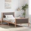 Kovinska posteljna konstrukcija Rjava in taupe 100 x 200 cm