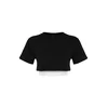 Trendyol Black and White 2 Layer Reflector Print Detailed Crop Knitted Sports T-Shirt