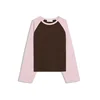 Bershka Majica temno rjava / roza