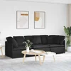 Modularna sofa s jastucima, tkanina, crna