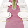 shumee Laneni prt za mizo roza 40x10 M boho stil za dekoracijo poročnih dogodkov