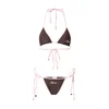 Juicy Couture Bikini TAIHITI CHARM GOTHIC čokolada/pastelno roza