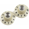 Fender Pure Vintage 1965 Jazzmaster Witch Hat Knobs Vintage White 2 Pack