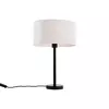 Namizna svetilka črna z ovalnim platnenim senčilom bela 35 cm - Simplo