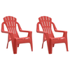 Vrtne stolice za djecu 2kom crvene 37x34x44cm PP izgled drva