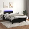 Krevet box spring s madracem LED crni 120 x 200 cm baršun