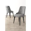 Hanah Home set trpezarijskih stolica Enoa 8 kom, siva tkanina Babyface, crne drvene noge
