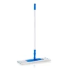 BRILANZ Ploski mop iz mikrovlaken s teleskopsko palico 120 cm, temno modra barva, komplet 3 kosov